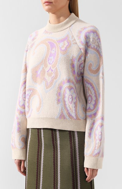 Пуловер из смеси шерсти и вискозы NANUSHKA, арт. CASEY_MULTIC0L0R_CASHMERE BLEND INTARSIA, фото 3