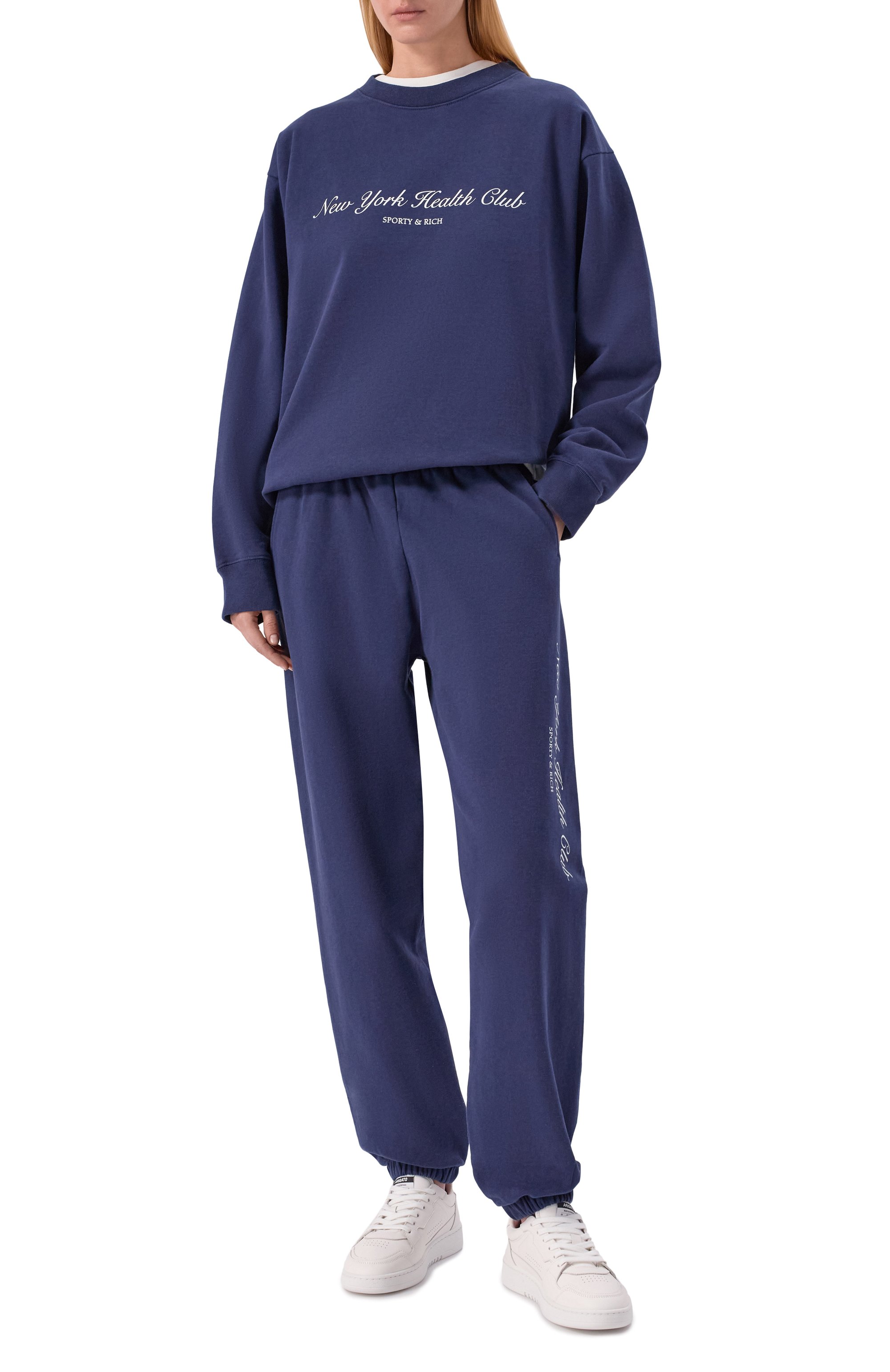 Хлопковые брюки SPORTY AND RICH, арт. PA03666043BL106, фото 2