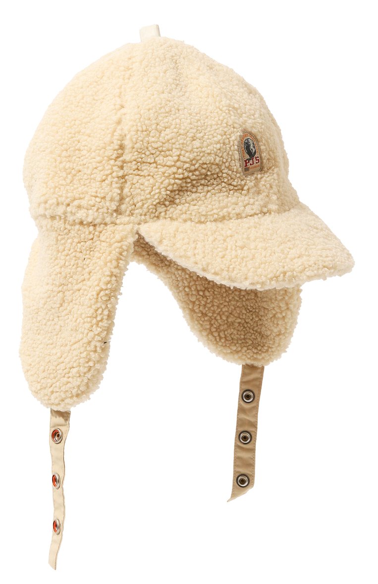 Женская шапка-ушанка PARAJUMPERS бежевого цвета, арт. PAACHA41 | Фото 1 (М�атериал: Текстиль, Синтетический материал; Материал сплава: Проставлено; Нос: Не проставлено)