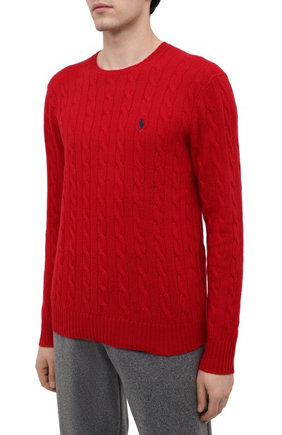 Свитер из шерсти и кашемира POLO RALPH LAUREN красного цвета по цене 26400 руб., арт. 710719546, фото 3 Свитер из шерсти и кашемира POLO RALPH LAUREN, арт. 710719546, фото 3