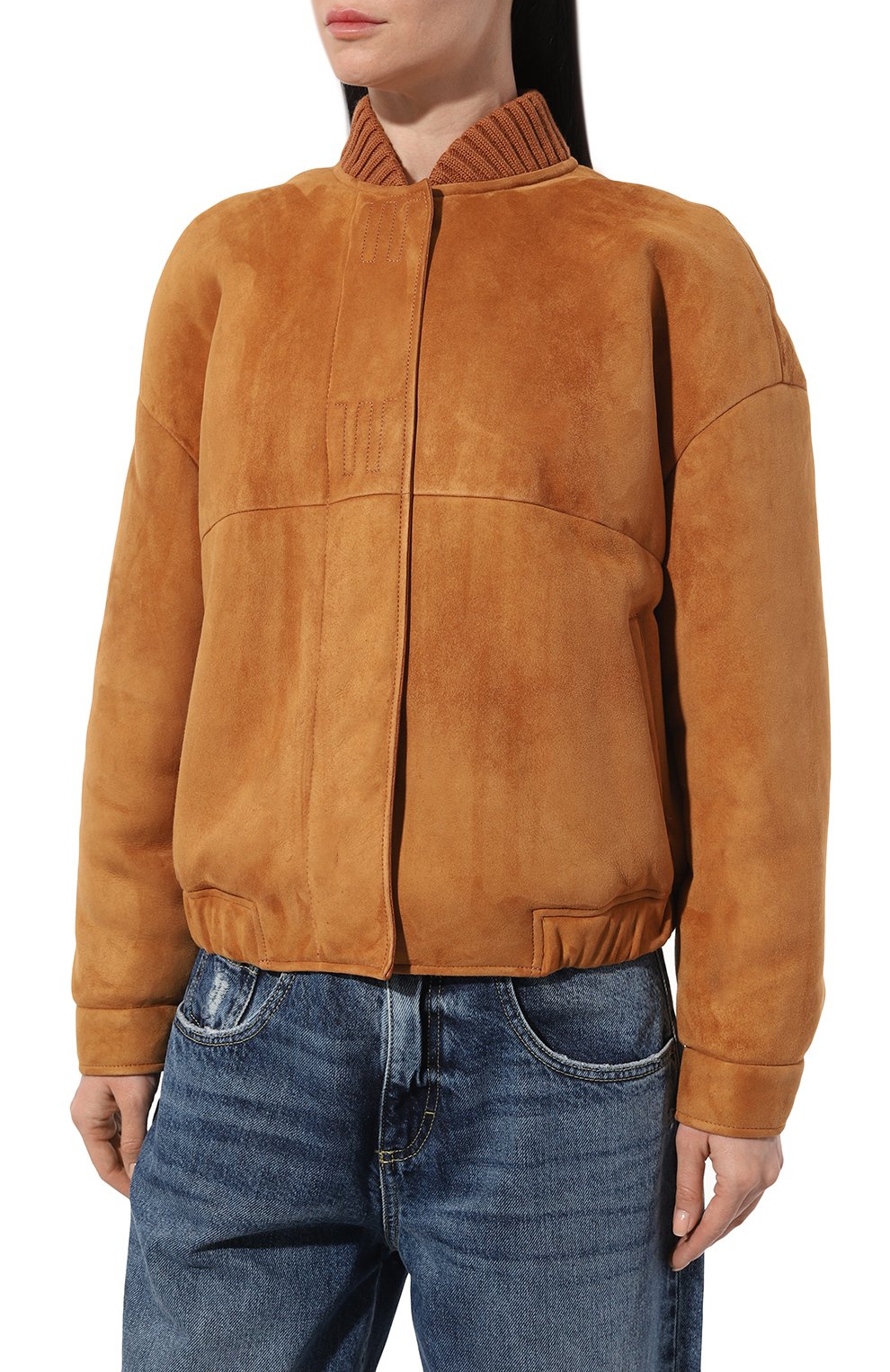 Дубленка из овчины GIULIA GURMAN оранжевого цвета по цене 255000 руб., арт. GD40GD, фото 3 Дубленка из овчины GIULIA GURMAN, арт. GD40GD, фото 3