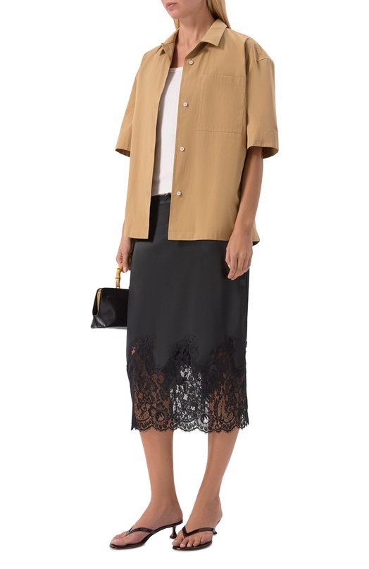 Хлопковая рубашка Jil Sander J40DL0189/J45292 Бежевый  J40DL0189/J45292 Фото 2