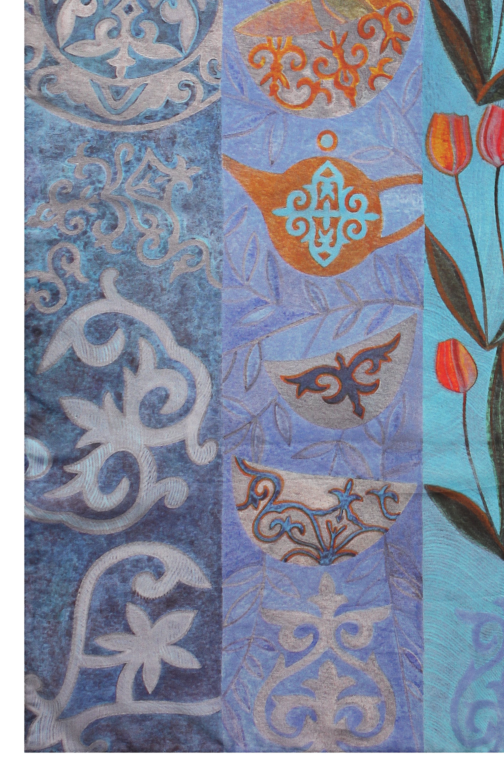 Шелковый платок праздник весны GOURJI, арт. 91150237/442191108, фото 4