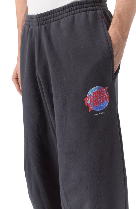 Хлопковые брюки Balenciaga 803266/TRVD1 Серый  803266/TRVD1 Фото 5