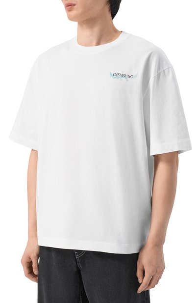 Хлопковая футболка OFF-WHITE, арт. 0MAA120S26JER00E, фото 3