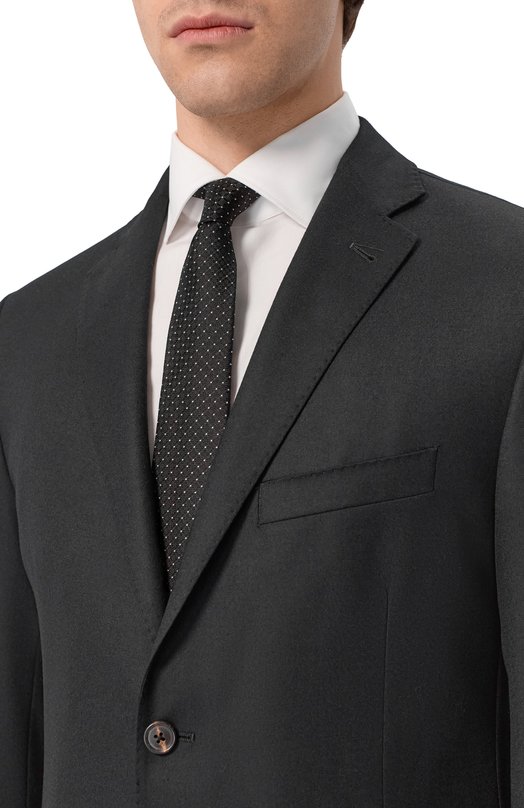 Шелковый галстук Canali 18/HJ04525 Чёрный  18/HJ04525 Фото 2