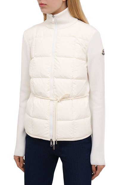 Утепленный кардиган MONCLER кремового цвета по цене 85750 руб., арт. G2-093-9B000-19-M1131, фото 3 Утепленный кардиган MONCLER, арт. G2-093-9B000-19-M1131, фото 3