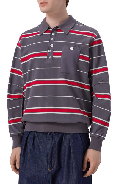 Хлопковое поло UNDERCOVER темно-серого цвета по цене 65900 руб., арт. UC1F4804-2, фото 3 Хлопковое поло UNDERCOVER, арт. UC1F4804-2, фото 3