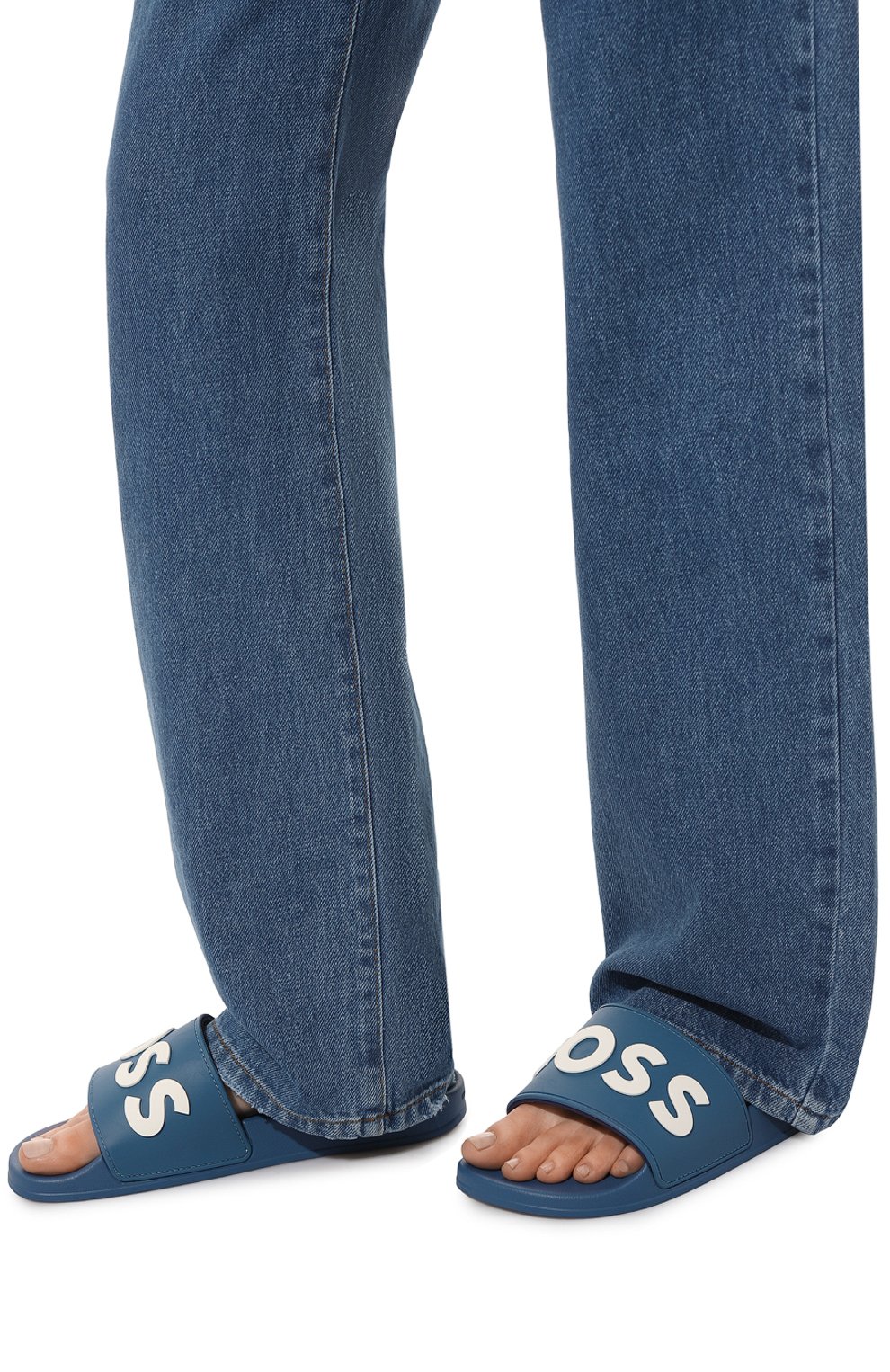 Шлепанцы BOSS голубого цвета по цене 6270 руб., арт. 50488941, фото 3 Шлепанцы BOSS, арт. 50488941, фото 3