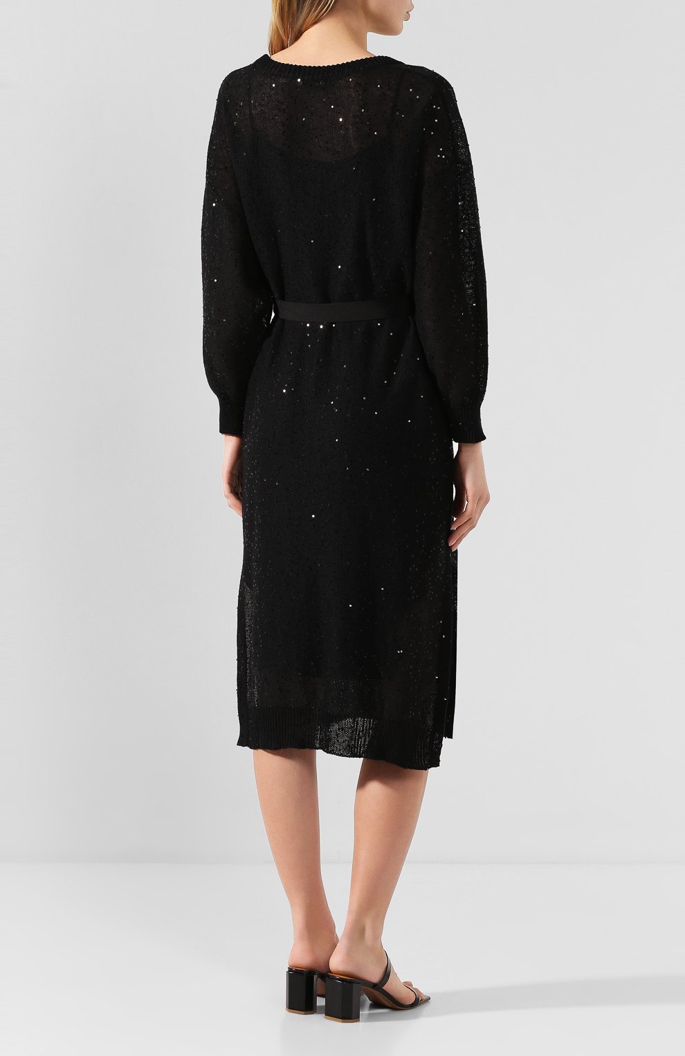 Платье из смеси льна и шелка BRUNELLO CUCINELLI, арт. M10552A92, фото 4