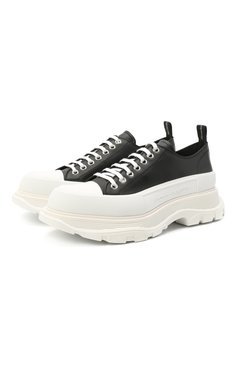 Мужские кожаные ботинки tread slick ALEXANDER MCQUEEN черно-белого цвета, арт. 627225/WHZ62 | Фото 1 (Материал внутренний: Натуральная кожа; Материал утеплителя: Без утеплителя; Мужское Кросс-КТ: Ботинки-обувь; Подошва: Массивная; Материал сплава: Проставлено; Драгоценные камни: Проставлено; Материал внешний: Натуральная кожа)