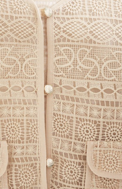 Жакет ELIE SAAB JUNIOR светло-бежевого цвета по цене 56650 руб., арт. EFGC015/TS1124_001, фото 3 Жакет ELIE SAAB JUNIOR, арт. EFGC015/TS1124_001, фото 3