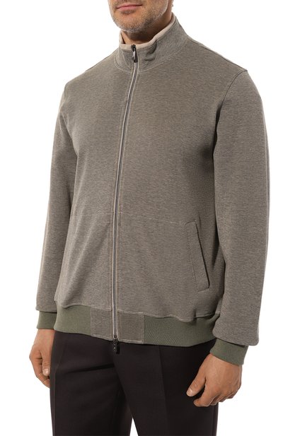 Хлопковая толстовка CAPOBIANCO серого цвета по цене 51500 руб., арт. MZIP.MA00./58-60, фото 3 Хлопковая толстовка CAPOBIANCO, арт. MZIP.MA00./58-60, фото 3