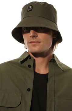 Мужская панама PARAJUMPERS хаки цвета, арт. 22SM-PA ACC HA30/BUCKET HAT | Фото 2 (Материал: Текстиль, Синтетический материал; Материал сплава: Проставлено; Нос: Не проставлено)