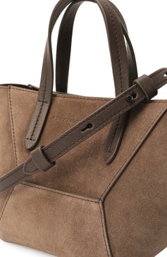 Женская сумка bc duo mini BRUNELLO CUCINELLI коричневого цвета, арт. MBDLD2675 | Фото 3 (Ремень/цепочка: На ремешке; Материал: Натуральная кожа, Натуральная замша; Автоматизация ТО: Проставлено; Автоматизация состава: Проставлено; Размер: mini)