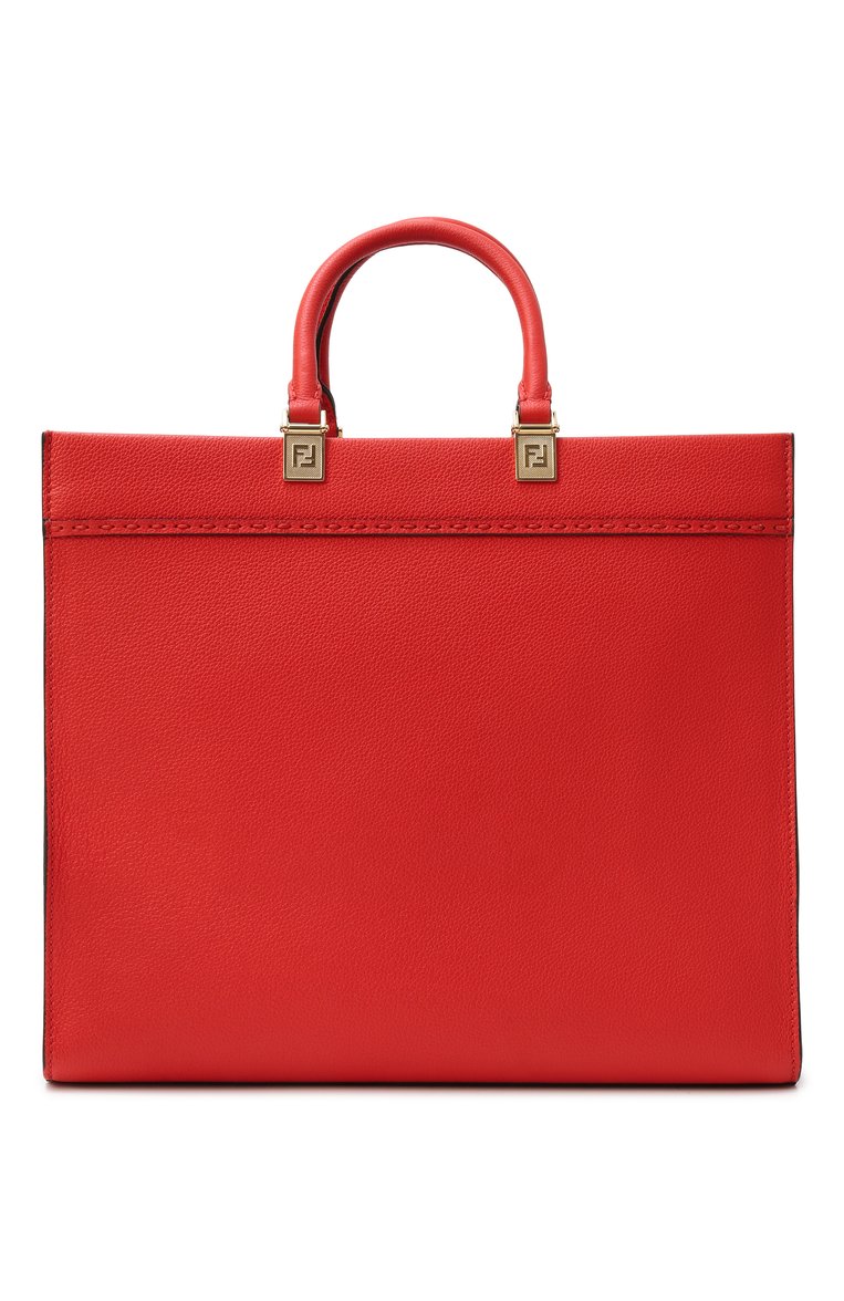 Женская сумка-тоут sunshine medium FENDI красного цвета, арт. 8BH386/AQF5 | Фото 6 (Материал: Натуральная кожа; Размер: medium)