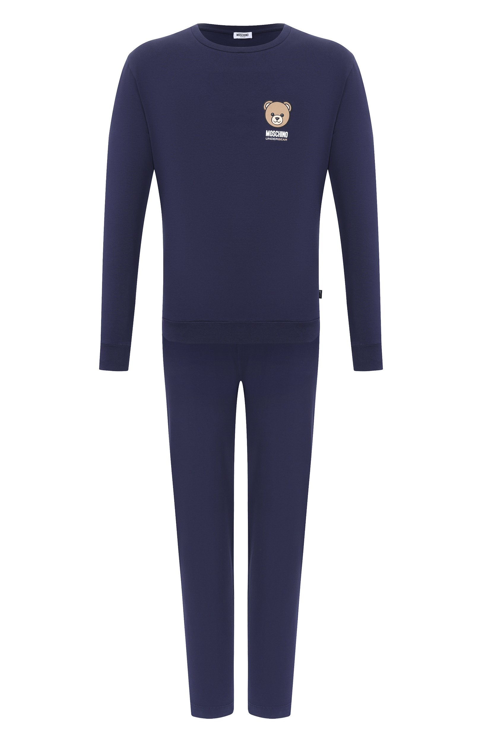 Хлопковая пижама MOSCHINO темно-синего цвета по цене 25050 руб., арт. A7801/4410, фото 1 Хлопковая пижама MOSCHINO, арт. A7801/4410, фото 1