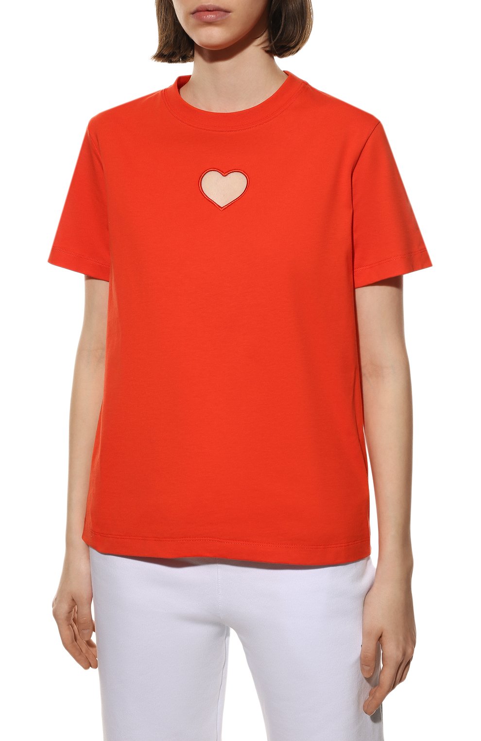 Хлопковая футболка MSGM красного цвета по цене 11500 руб., арт. 3241MDM106 227298, фото 3 Хлопковая футболка MSGM, арт. 3241MDM106 227298, фото 3
