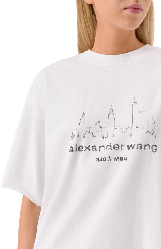 Хлопковая футболка Alexander Wang UCC3251842 Белый  UCC3251842 Фото 5