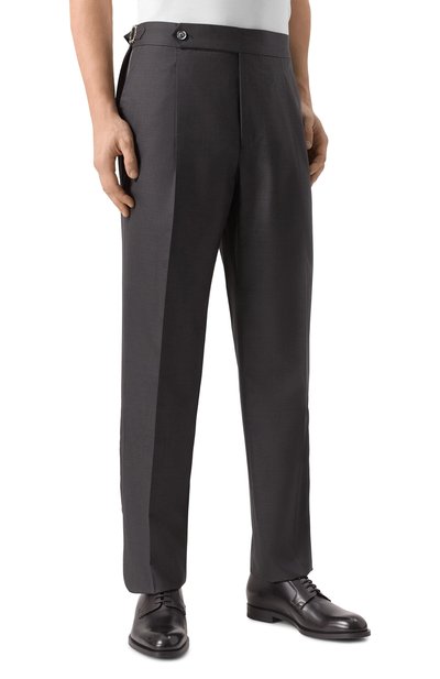 Брюки из шерсти и шелка BRUNELLO CUCINELLI темно-серого цвета по цене 180500 руб., арт. MF460PS03, фото 3 Брюки из шерсти и шелка BRUNELLO CUCINELLI, арт. MF460PS03, фото 3