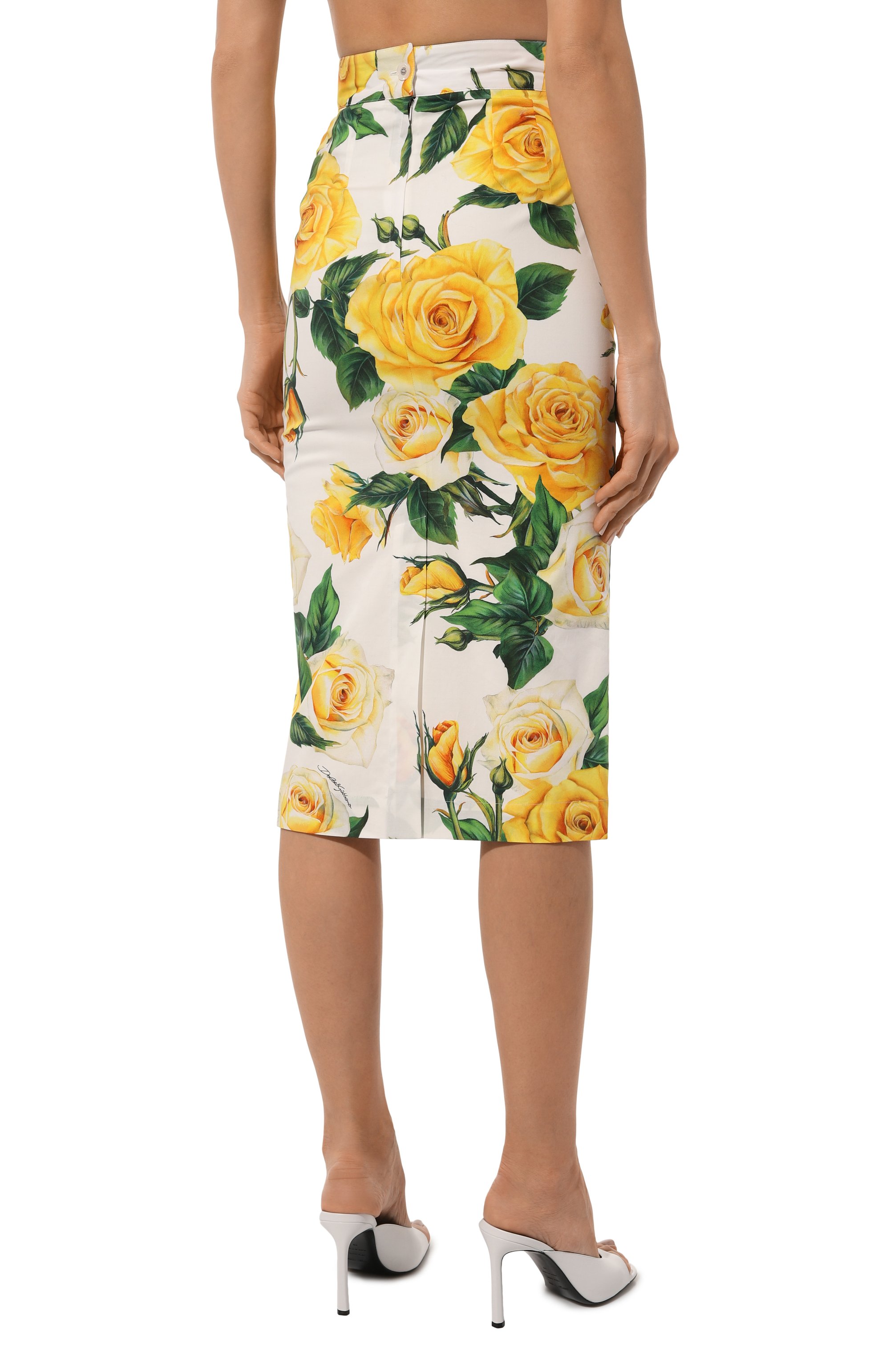 Хлопковая юбка DOLCE & GABBANA разноцветного цвета по цене 85950 руб., арт. F4CDFT/FSEHW, фото 4 Хлопковая юбка DOLCE & GABBANA, арт. F4CDFT/FSEHW, фото 4