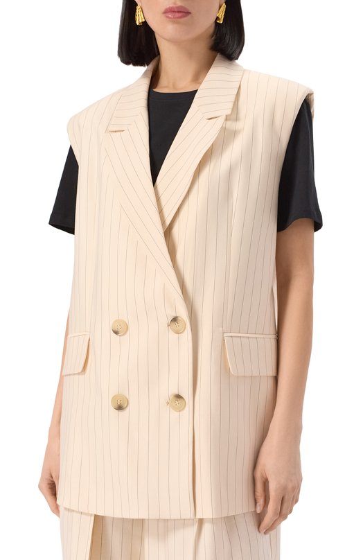 Жилет из вискозы Twinset 251LL2AAA Кремовый  251LL2AAA Фото 3