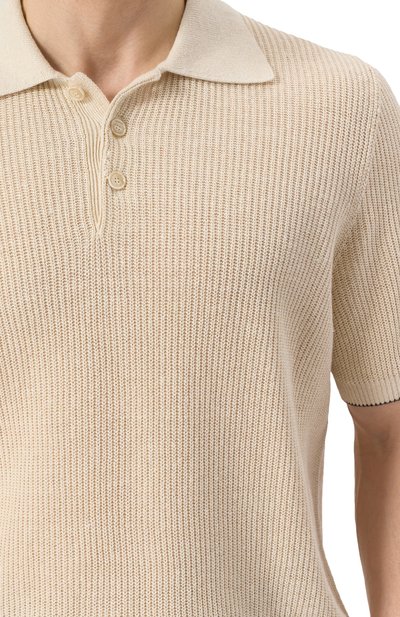 Поло изо льна и хлопка BRUNELLO CUCINELLI, арт. M2L707715, фото 5