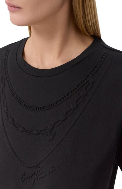 Хлопковая футболка EMPORIO ARMANI черного цвета по цене 21700 руб., арт. EW004969/AF25885, фото 5 Хлопковая футболка EMPORIO ARMANI, арт. EW004969/AF25885, фото 5
