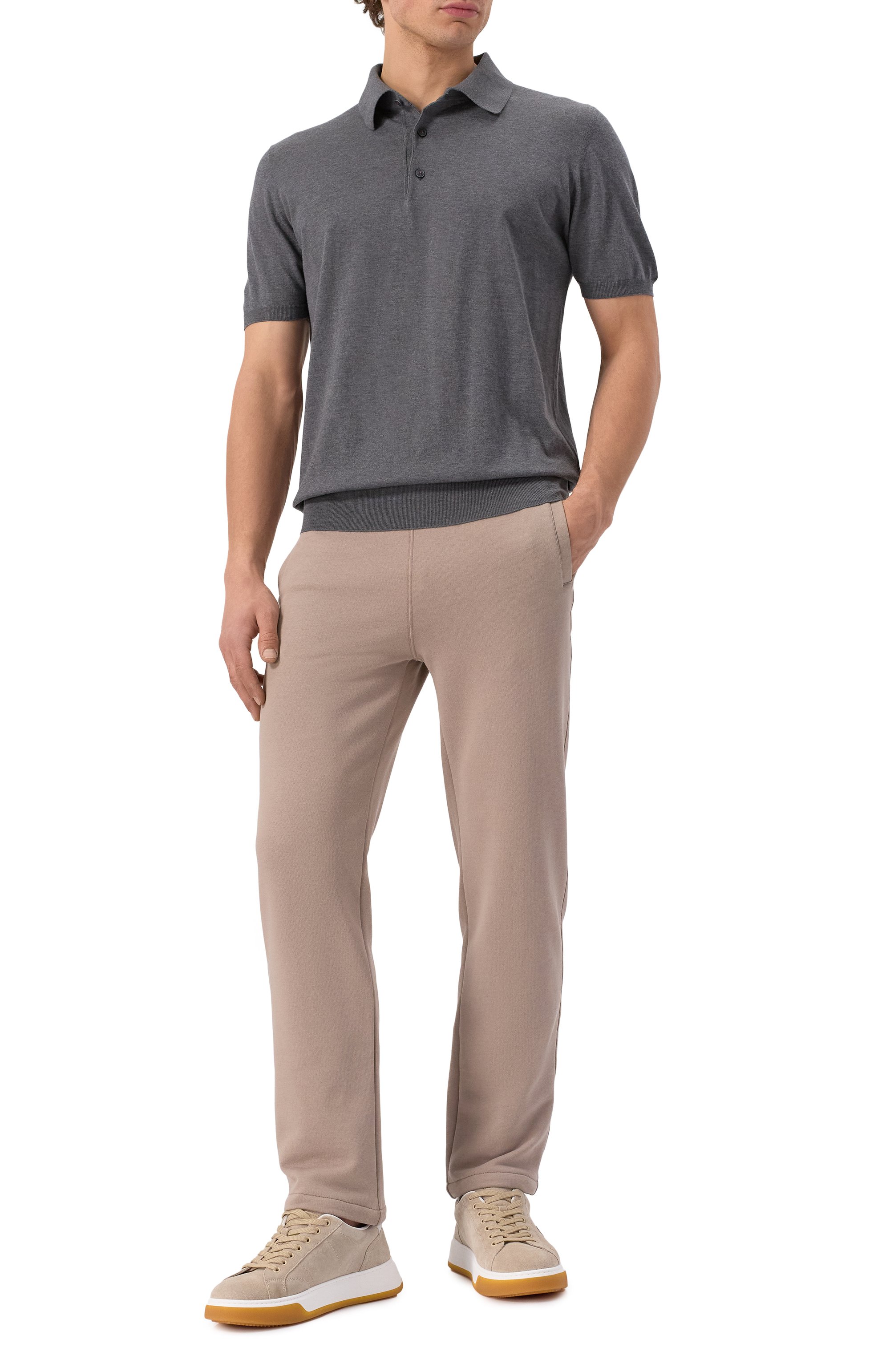 Хлопковое поло KITON темно-серого цвета по цене 115500 руб., арт. UMKXX33K284, фото 2 Хлопковое поло KITON, арт. UMKXX33K284, фото 2