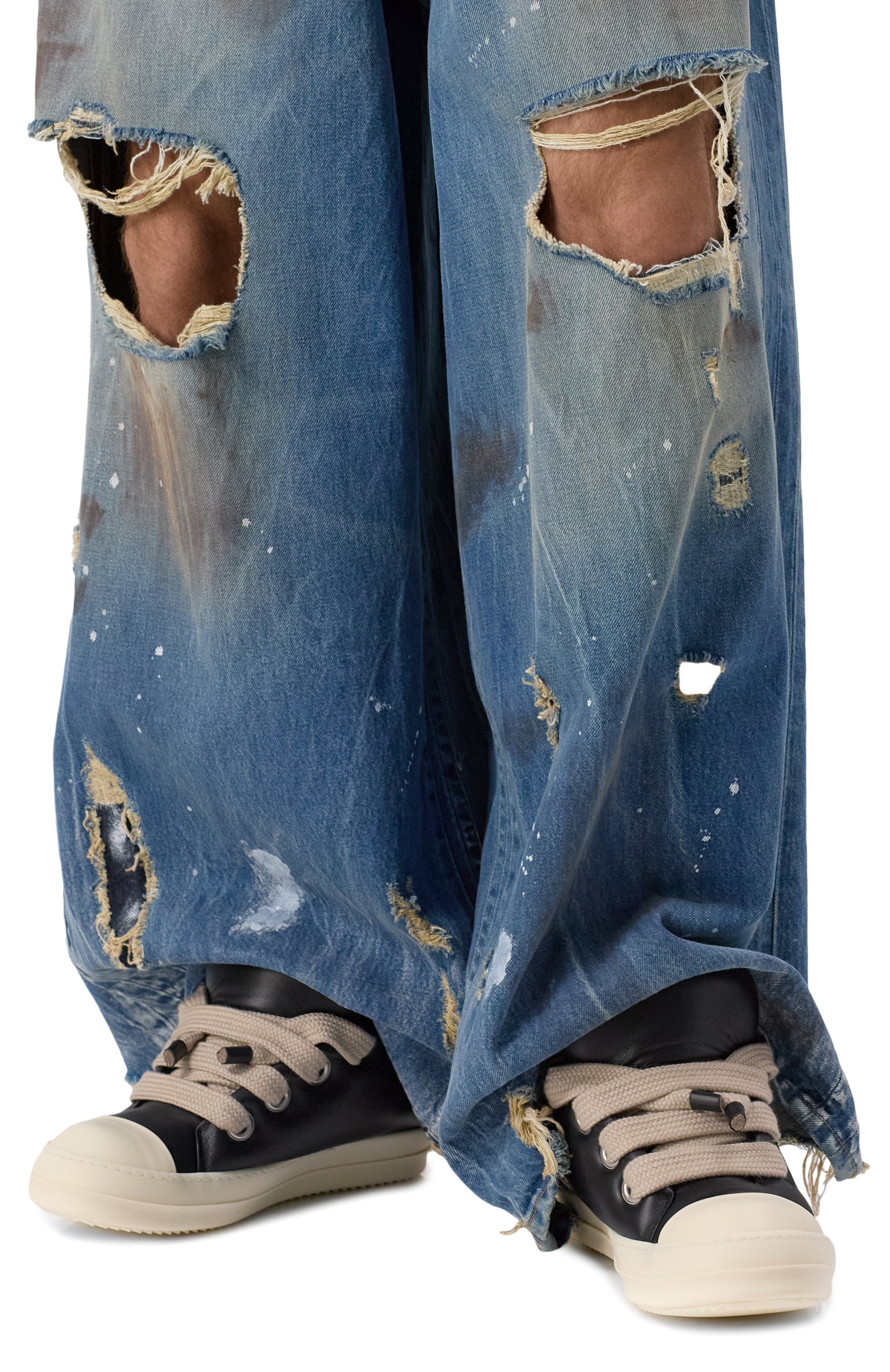 Кожаные кеды hollywood jumbolace RICK OWENS, арт. RU01E5893/LLPPW2, фото 3