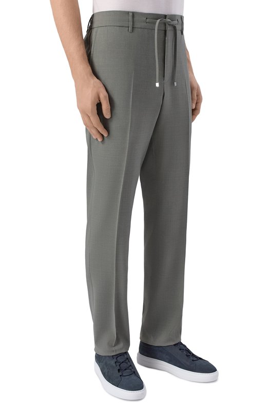 Брюки из шерсти и вискозы Berwich SPIAGGIA 20/ZG1350 Зелёный  SPIAGGIA 20/ZG1350 Фото 3