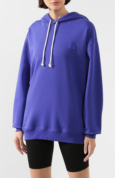 Хлопковое худи ACNE STUDIOS синего цвета по цене 43950 руб., арт. CI0009/W, фото 3 Хлопковое худи ACNE STUDIOS, арт. CI0009/W, фото 3