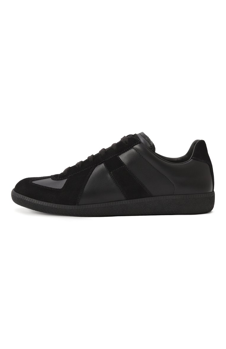Мужские кожаные кеды replica MAISON MARGIELA черного цвета, арт. S57WS0236/P1897 | Фото 4 (Материал внутренний: Натуральная кожа, Текстиль; Подошва: Плоская; Материал утеплителя: Без утеплителя; Стили: Классический; Драгоценные камни: Проставлено; Материал сплава: Проставлено; Материал внешний: Натуральная кожа; Кросс-КТ: Низкие)