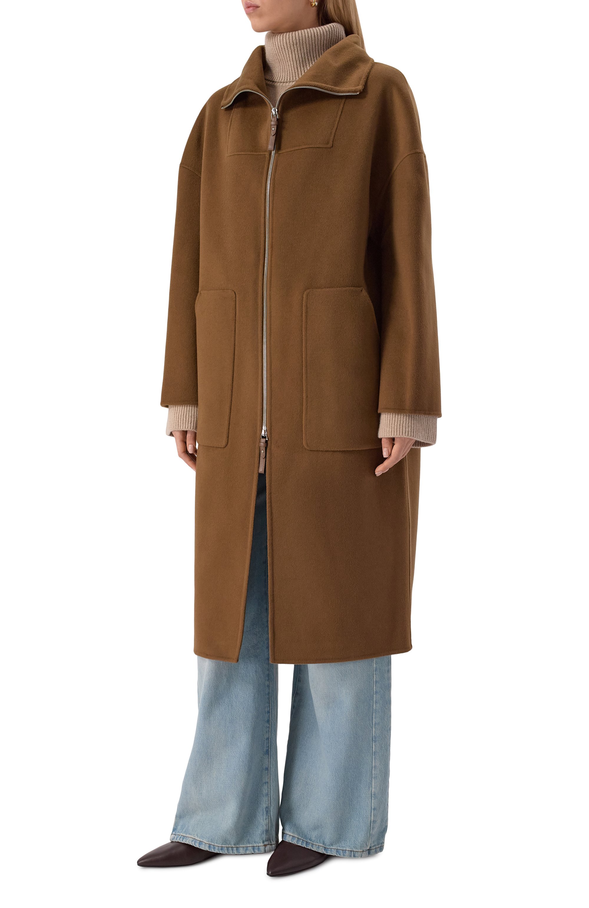 Пальто из шерсти и кашемира 12 STOREEZ коричневого цвета по цене 59000 руб., арт. 134791, фото 3 Пальто из шерсти и кашемира 12 STOREEZ, арт. 134791, фото 3