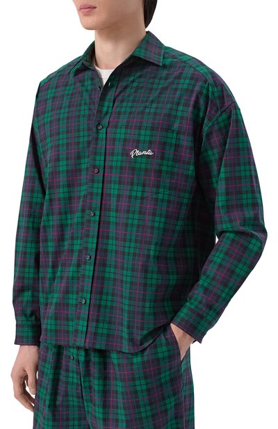 Хлопковая рубашка PLANTA ROSA зеленого цвета по цене 24500 руб., арт. PR/PJ2003, фото 4 Хлопковая рубашка PLANTA ROSA, арт. PR/PJ2003, фото 4