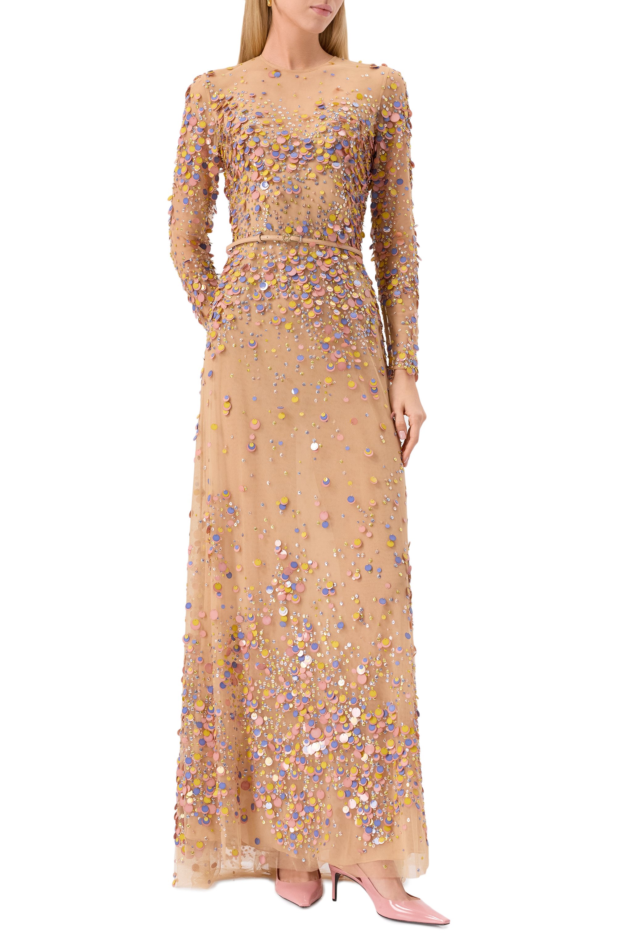 Платье из шелка и вискозы ELIE SAAB, арт. D0821NP25/BE038, фото 3