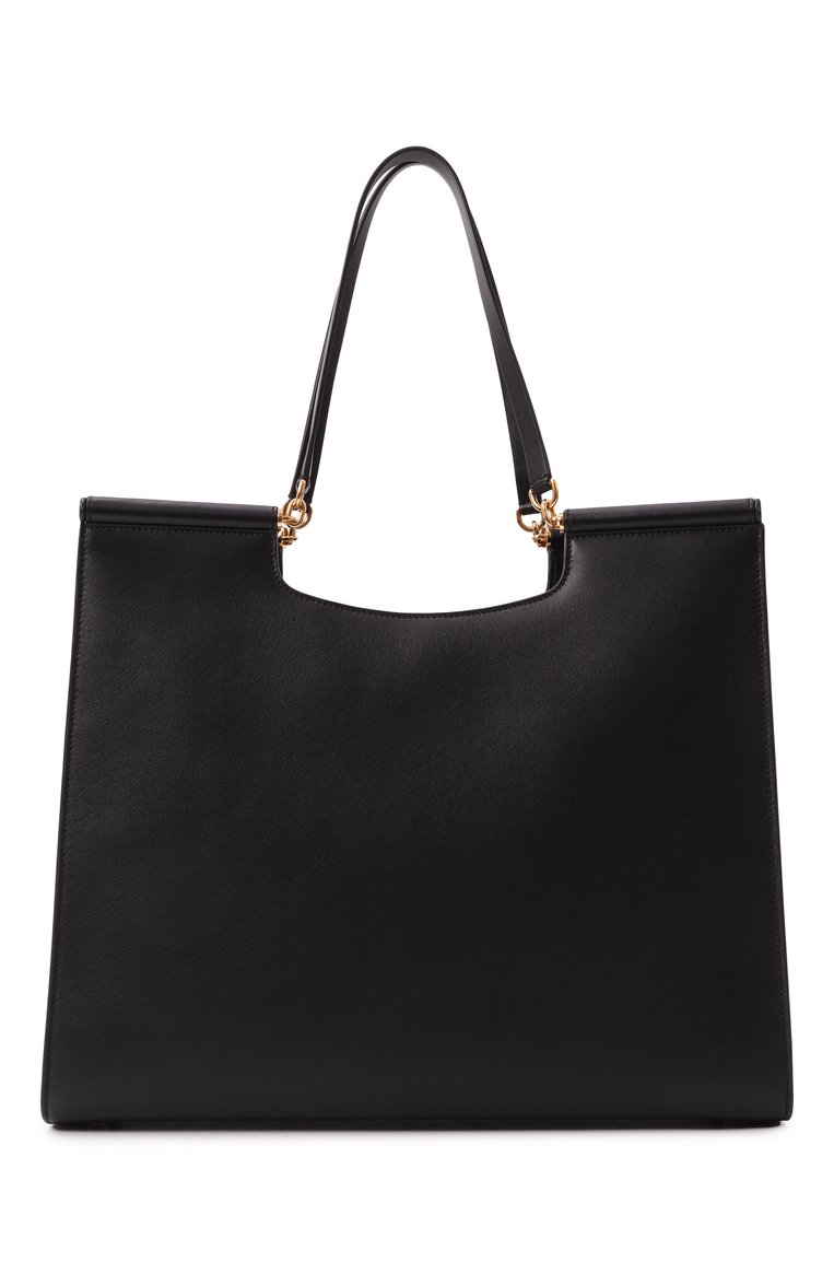 Женская сумка-тоут sicily shopper large DOLCE & GABBANA черного цвета, арт. BB7727/B7321 | Фото 6 (Материал: Натуральная кожа; Материал сплава: Проставлено; Размер: large; Драгоценные камни: Проставлено)