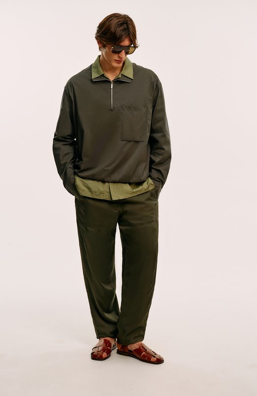 Брюки из вискозы Dries Van Noten 251-020932-1427 Хаки  251-020932-1427 Фото 7