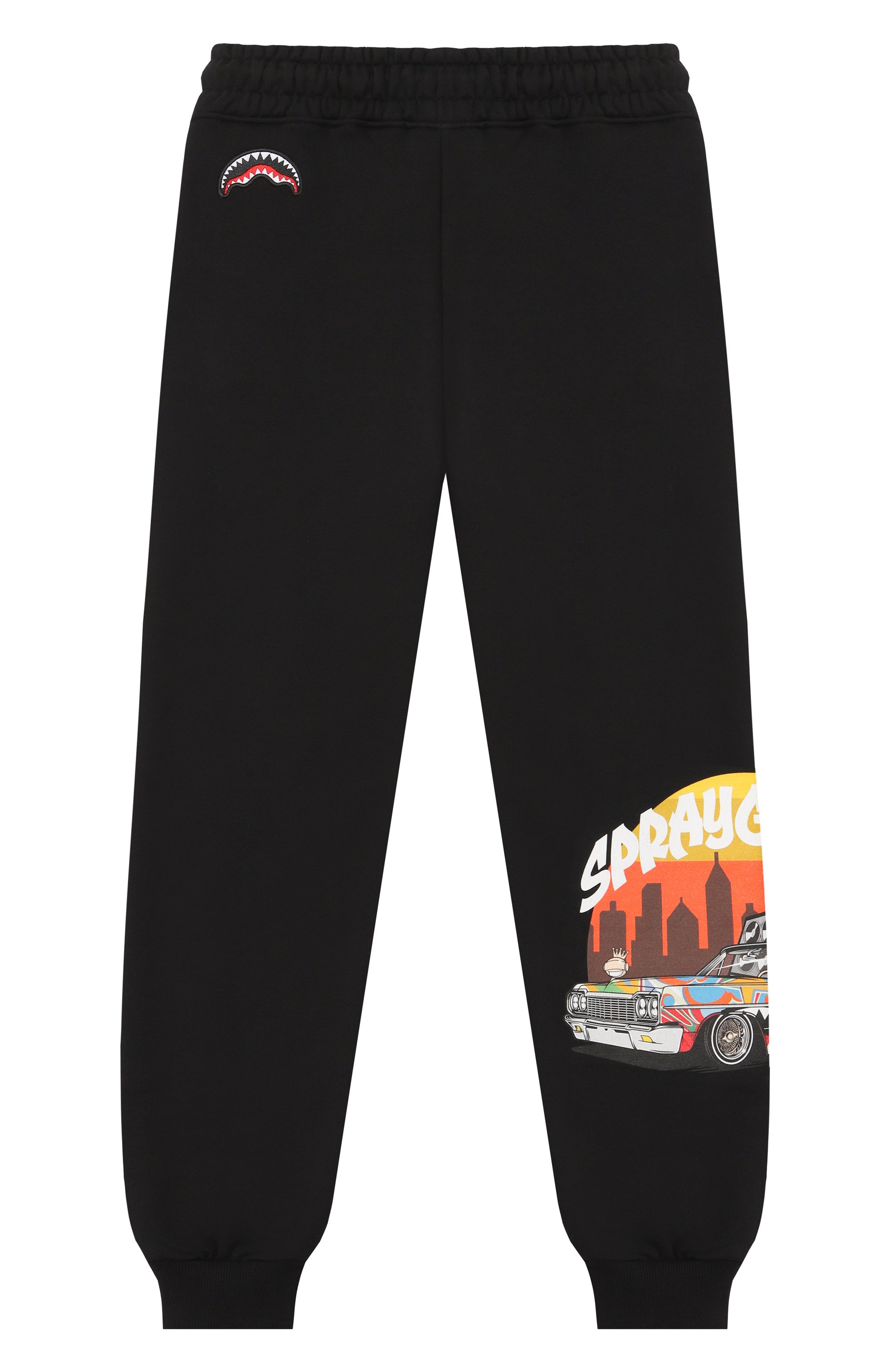 Хлопковые джоггеры SPRAYGROUND черного цвета по цене 16950 руб., арт. SPY1348G, фото 2 Хлопковые джоггеры SPRAYGROUND, арт. SPY1348G, фото 2