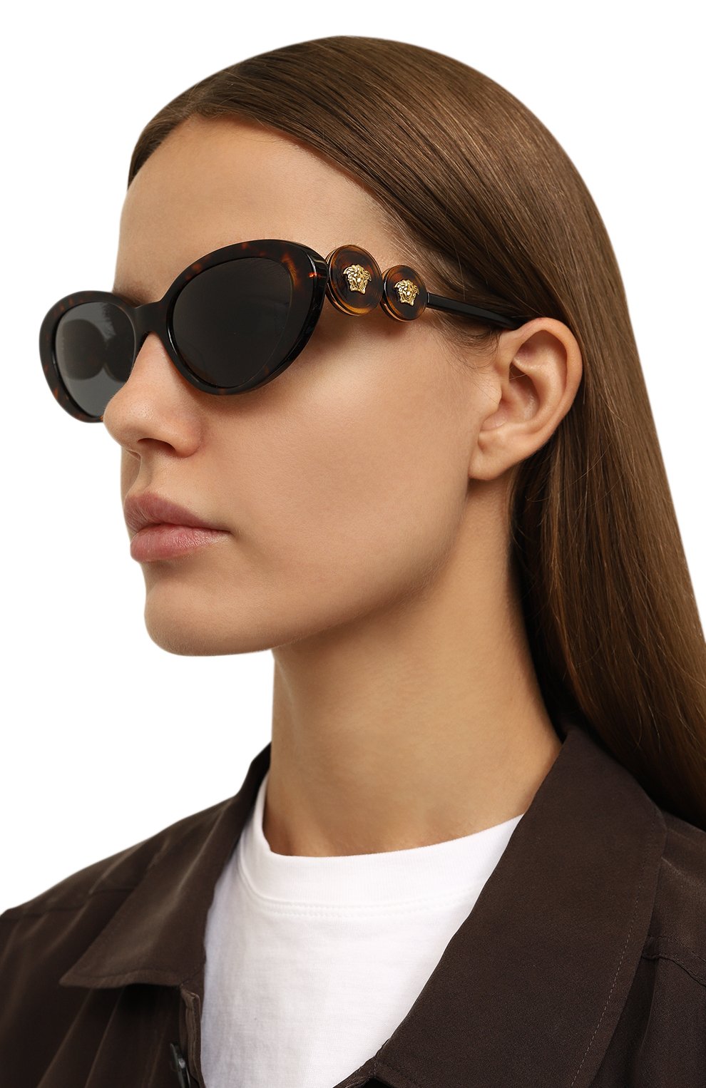 Солнцезащитные очки VERSACE коричневого цвета по цене 44800 руб., арт. 4433U-108/87, фото 2 Солнцезащитные очки VERSACE, арт. 4433U-108/87, фото 2