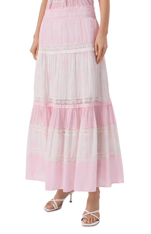 Хлопковая юбка Love Shack Fancy LS771-3455 Розовый  LS771-3455 Фото 3