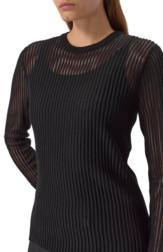 Хлопковый пуловер Helmut Lang P05HW703 Чёрный  P05HW703 Фото 5