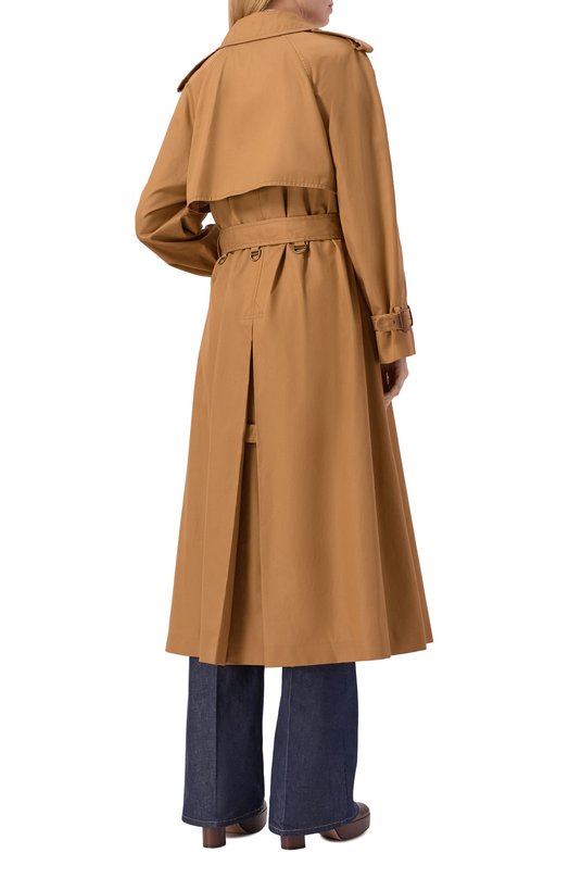 Хлопковый тренч Chloé CH25AMA19093 Бежевый  CH25AMA19093 Фото 4