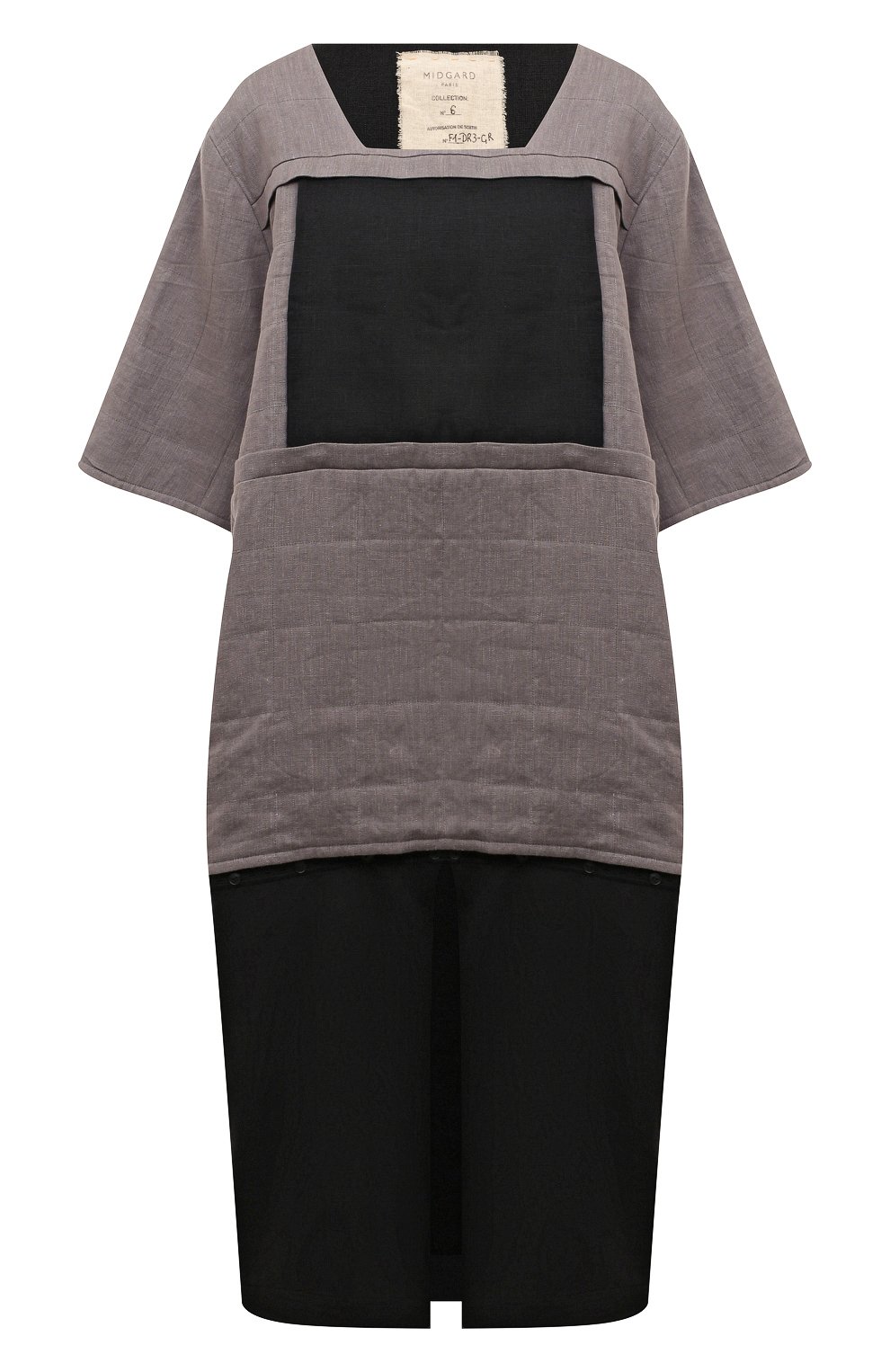 Двустороннее платье из хлопка и льна MIDGARD PARIS разноцветного цвета по цене 60000 руб., арт. F1-DR3-GR, фото 1 Двустороннее платье из хлопка и льна MIDGARD PARIS, арт. F1-DR3-GR, фото 1