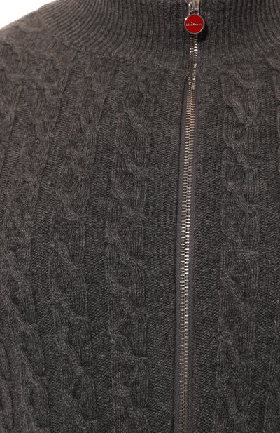 Кашемировый кардиган KITON темно-серого цвета по цене 432500 руб., арт. UMK10191040_4XL-8XL, фото 5 Кашемировый кардиган KITON, арт. UMK10191040_4XL-8XL, фото 5