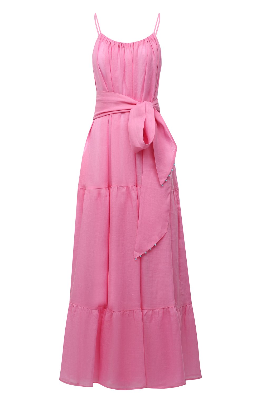Льняное платье A MERE CO розового цвета по цене 69500 руб., арт. AMC-RSS22-031P, фото 1 Льняное платье A MERE CO, арт. AMC-RSS22-031P, фото 1