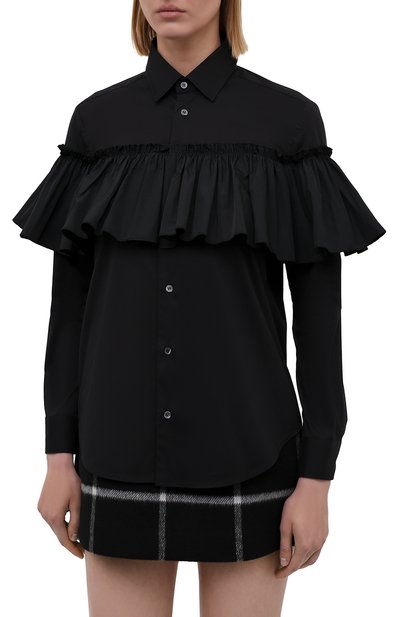 Хлопковая рубашка REDVALENTINO черного цвета по цене 35700 руб., арт. WR3ABG60/60N, фото 3 Хлопковая рубашка REDVALENTINO, арт. WR3ABG60/60N, фото 3