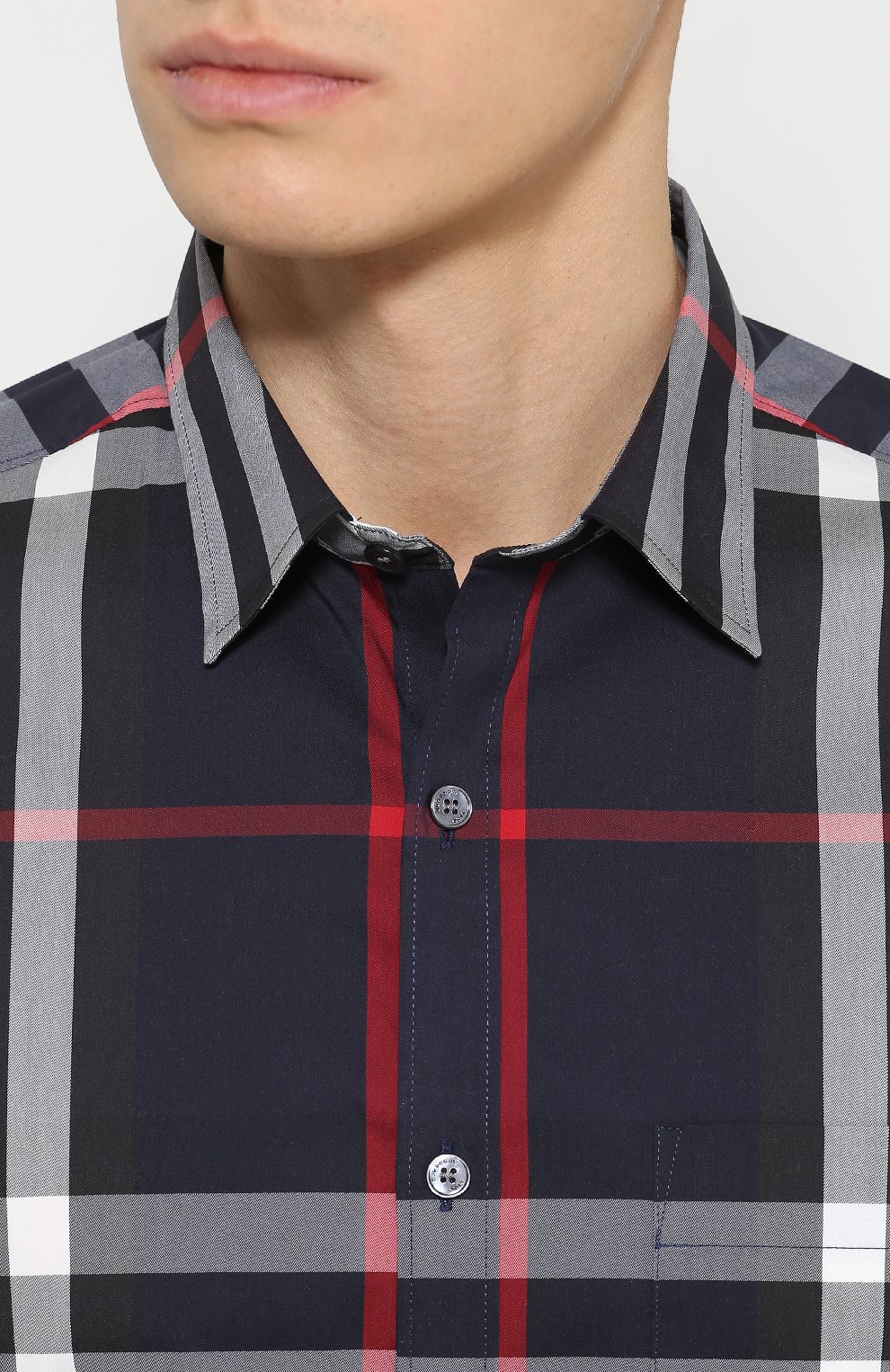 Хлопковая рубашка с воротником кент BURBERRY, арт. 4006731, фото 5