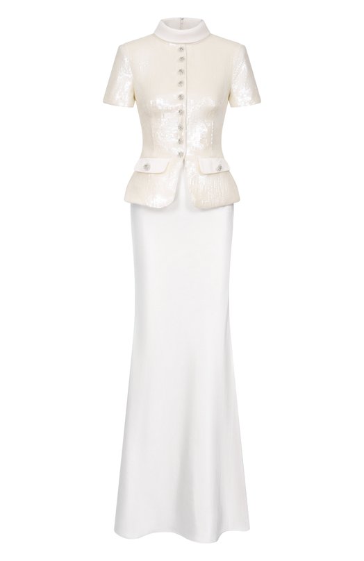 Комбинированное платье self-portrait RS26501XW Белый RS26501XW