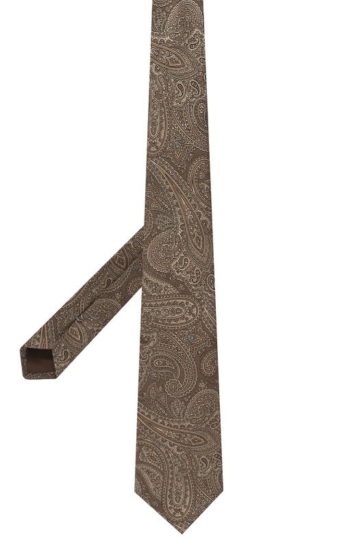Шелковый галстук Canali 18/HJ04545 Коричневый  18/HJ04545 Фото 3